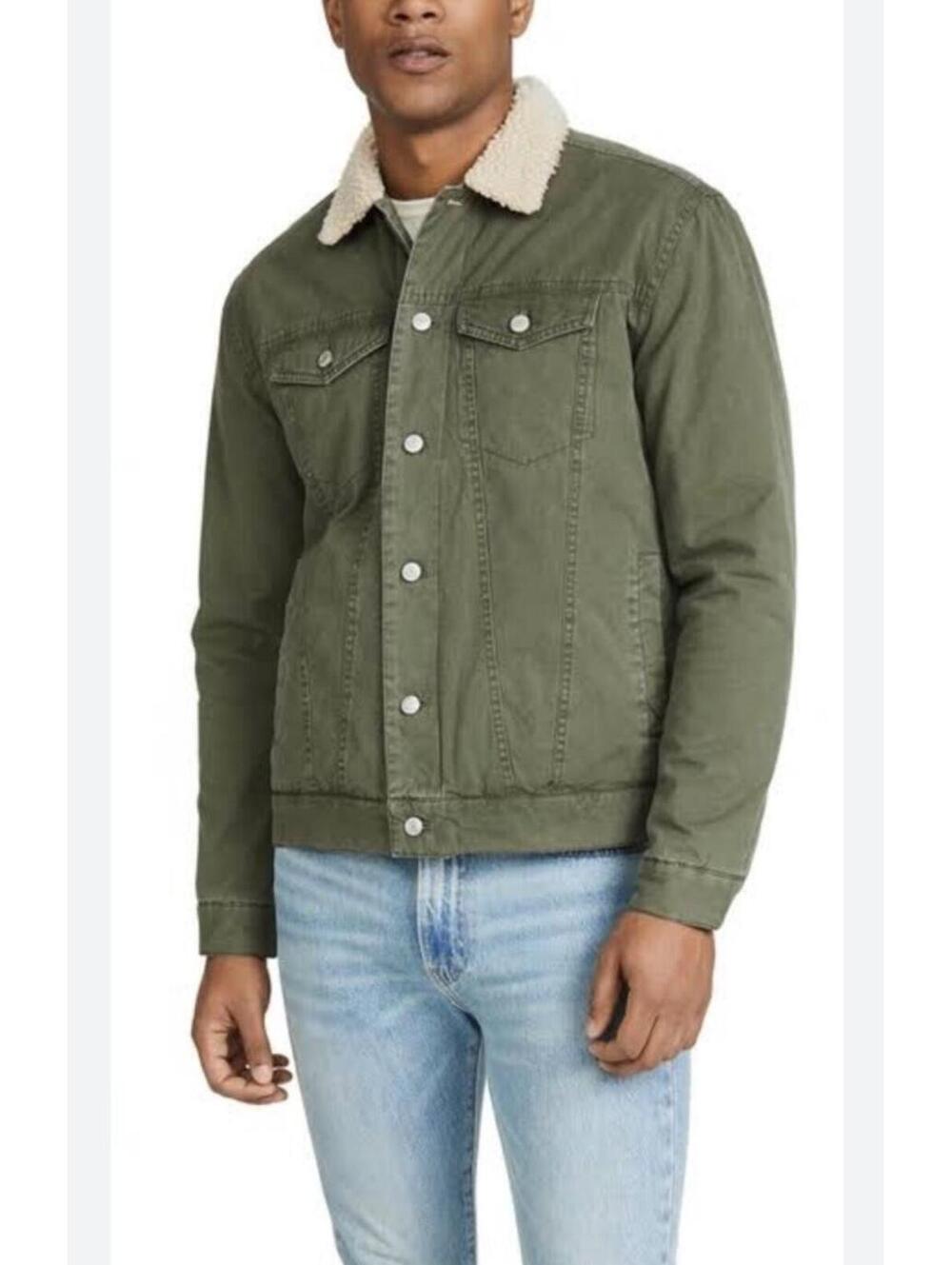 Rails Men’s McKinley Sherpa Fleece Jacket Sz Medium Olive Green